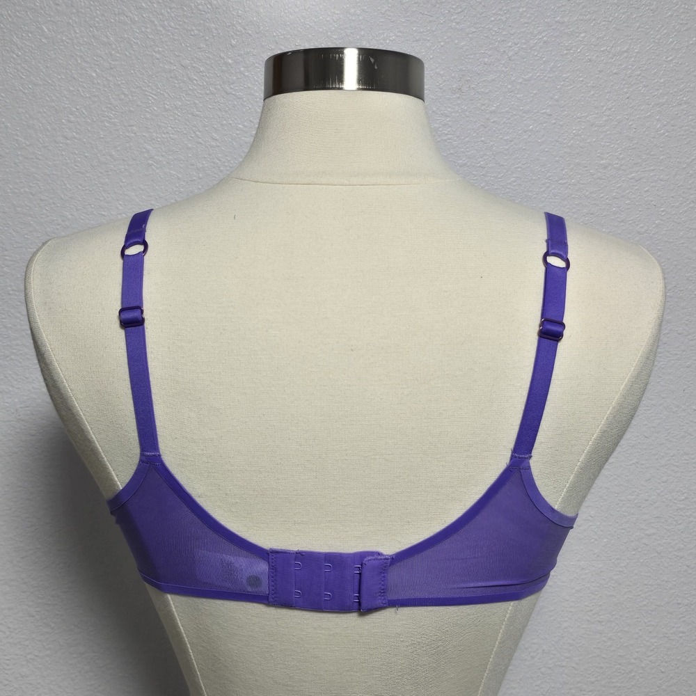 Aerie Smoothez  Microfiber Mesh Unlined Underwire Balconette Bra 36C New Purple - Picture 4 of 7